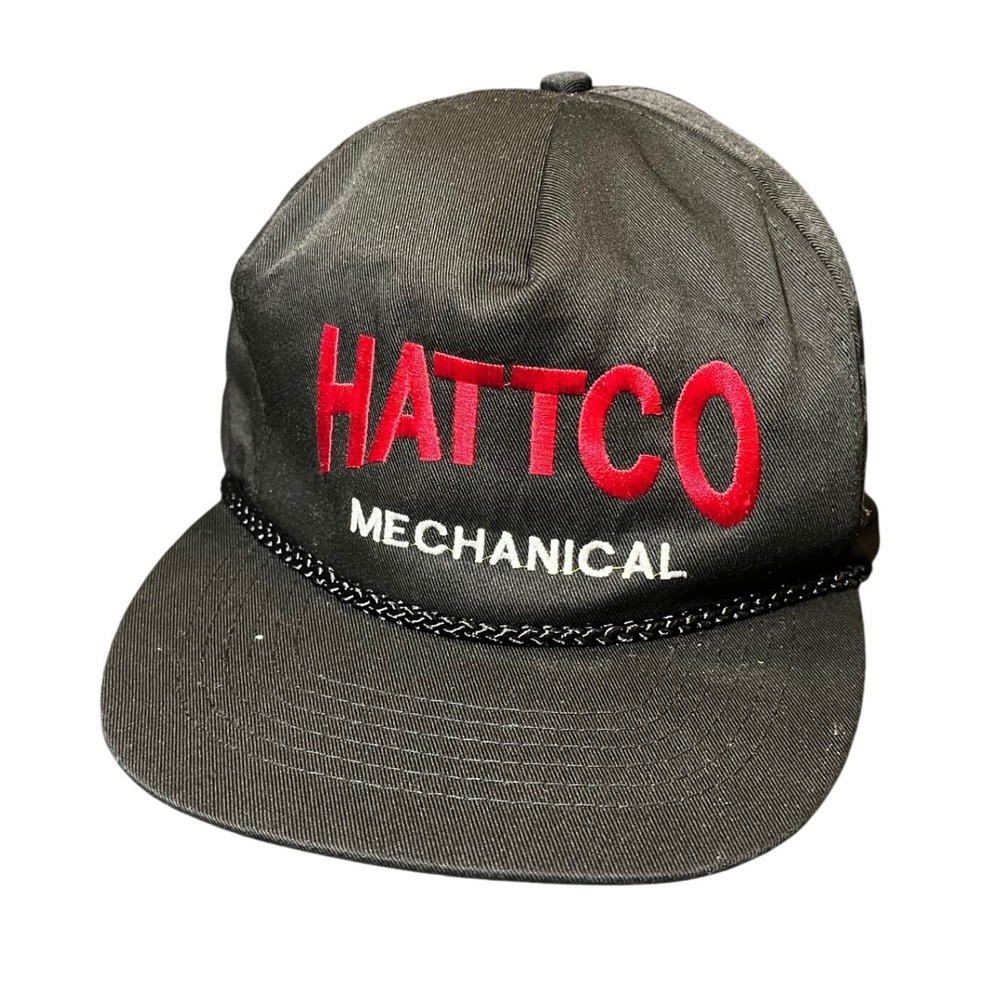 Otto Cap Hattco Mechanical Hat Mens OSFM Black Vintage Rope Trucker Snapback